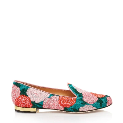 Charlotte Olympia Women's Fabri Floral Embroidered Smoking Slippers In Multi