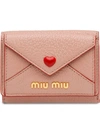 Miu Miu Madras Love Wallet In Pink