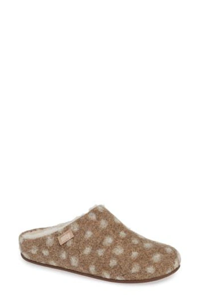 Fitflop Chrissy Genuine Shearling Lined Mule In Taupe Wool