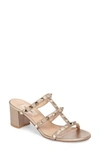 Valentino Garavani Rockstud Slide Sandal In Light Gold