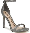 Sam Edelman Ariella Leopard Glitz Mesh Sandals In Silver/ Gold