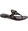 Tory Burch Miller Printed Flat Thong Sandals In Tortoise Shell
