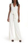 Vince Camuto Tie Front Wide Leg Jumpsuit In White