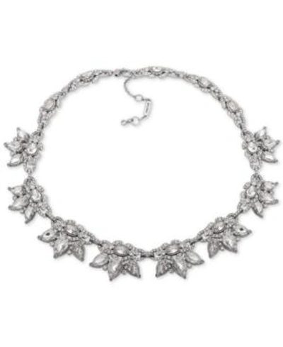 Jenny Packham Silver-tone Crystal Cluster Collar Necklace, 16" + 2" Extender
