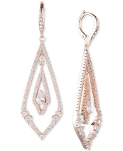 Jenny Packham Pave Chandelier Earrings In Pink