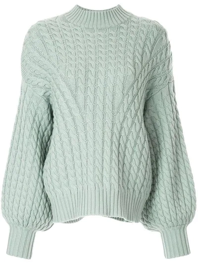Zimmermann Cable Knit Sweater In Blue