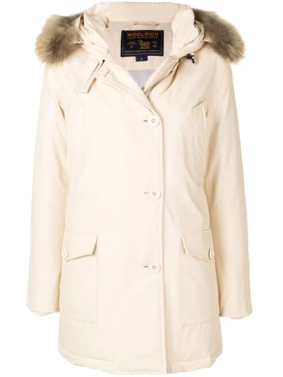 Woolrich Padded Hooded Coat - Neutrals