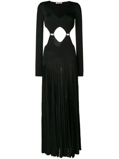 Roberto Cavalli Long Sleeve Maxi Dress In Black