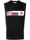 Gosha Rubchinskiy Flag Print Vest Top In Black