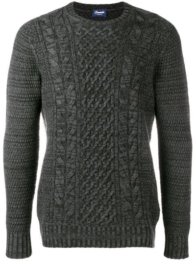 Drumohr Braided Knit Sweater In Grey