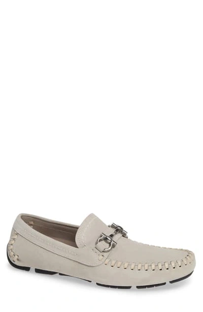 Ferragamo Parigi Gancini Bit Suede Driver Moccasins In Sand Sand
