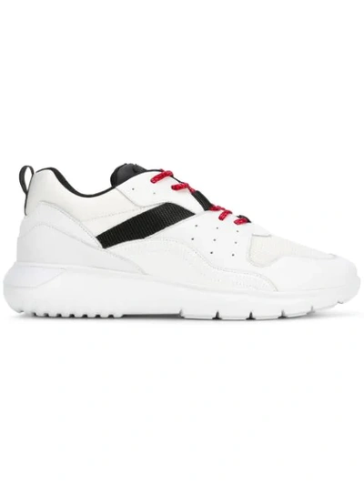 Hogan White/black/red Leather Interactive Sneakers