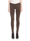 Alice And Olivia Suede Legging Pants In Chocolate