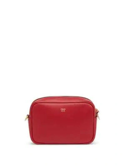 Fendi Mini Leather Camera Bag In Strawberry