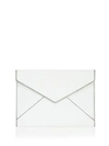 Rebecca Minkoff Leo Leather Envelope Clutch In Optic White
