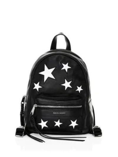 Rebecca Minkoff Small M.a.b. Star Patch Leather Backpack In Black