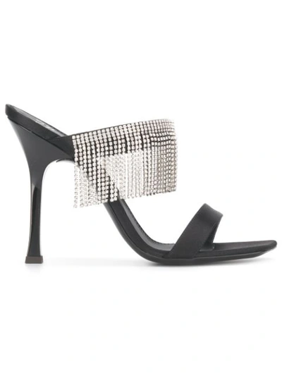 Giuseppe Zanotti Fringed Crystal-embellished Suede Sandals In Black