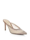 Gianvito Rossi Crystal-embellished Leather Mules In Tan