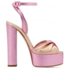 Giuseppe Zanotti Lavinia Metallic Leather Ankle-strap Sandals In Pink