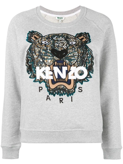 Kenzo Tiger Sweatshirt In Grey