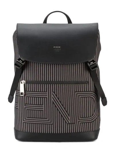 Fendi Logo Backpack In Black