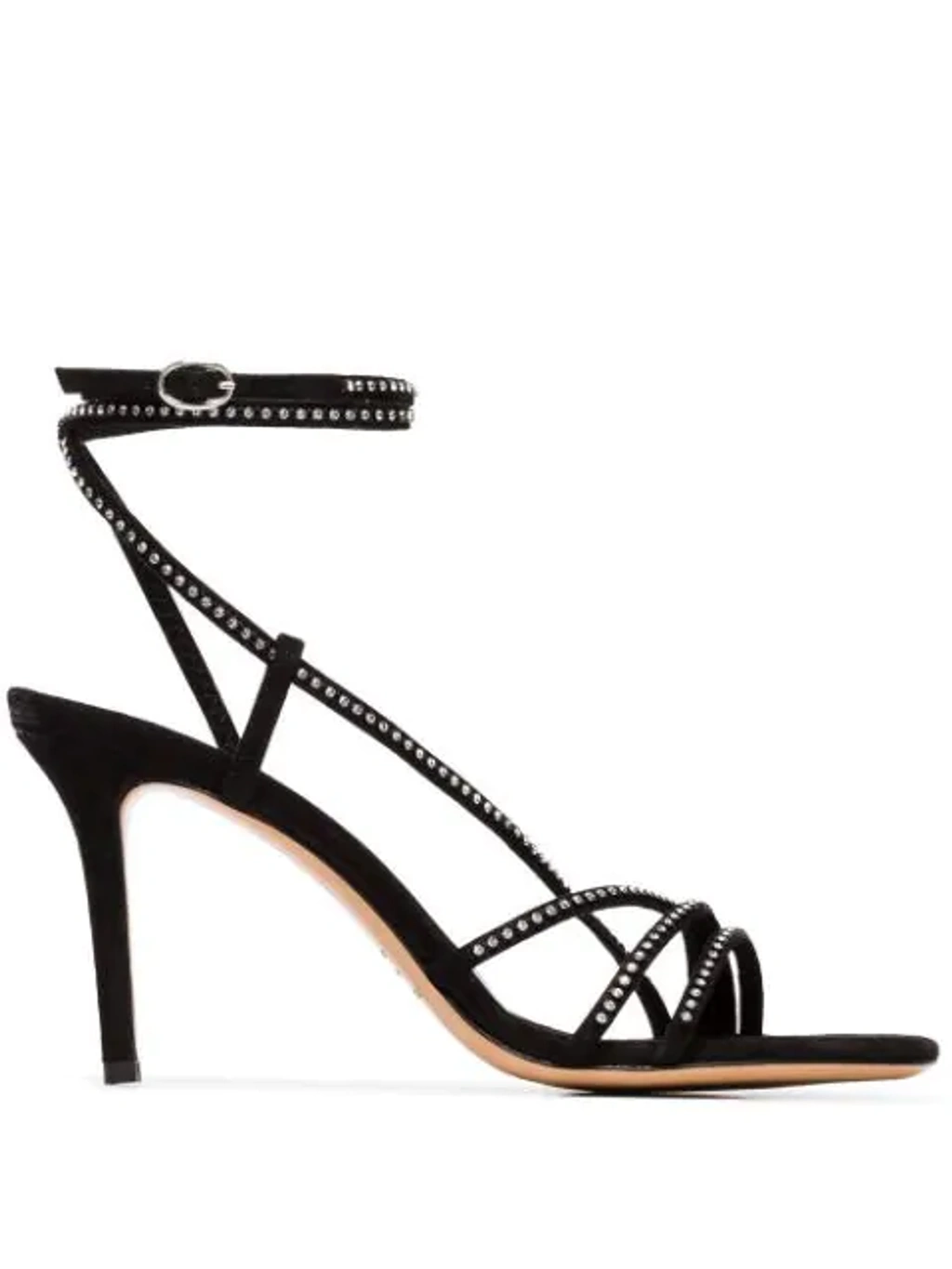 Isabel Marant Ampsee Crystal embellished Suede Sandals In Black ModeSens
