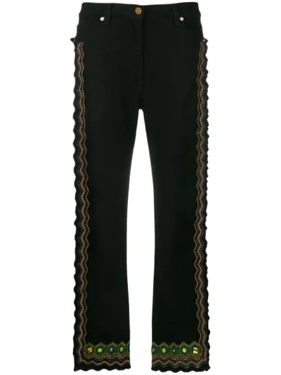 Etro Embellished High-waisted Jeans In Black