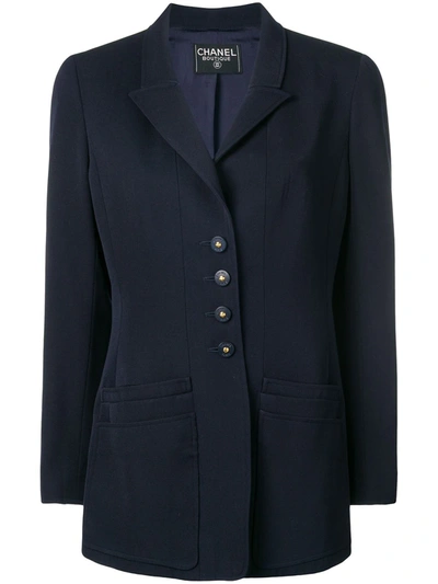Pre-owned Chanel Layered Pockets Blazer In Blue
