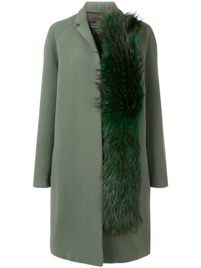 Gianluca Capannolo Fox Fur Detail Coat In Green