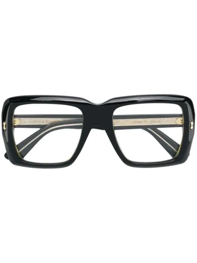 Gucci Square Transparent Sunglasses In Black