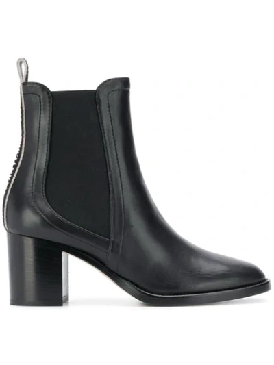 Jimmy Choo Round Toe Boots In Black