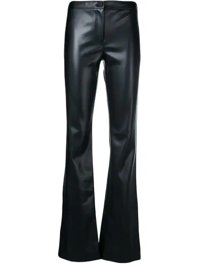 Theory Faux Leather Trousers In Black