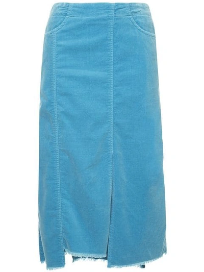 08sircus Midi Straight Skirt In Blue