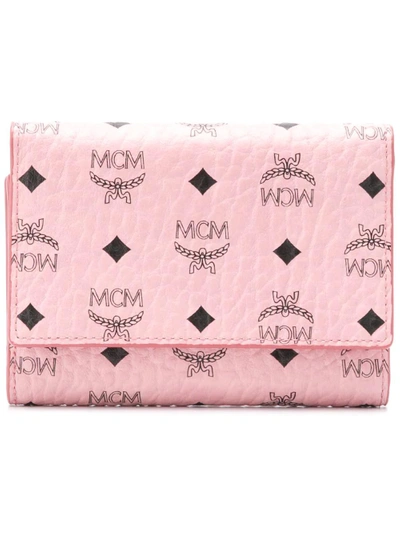 Mcm Logo Wallet In Pink