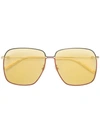 Gucci Oversized Square Glasses In Metallic