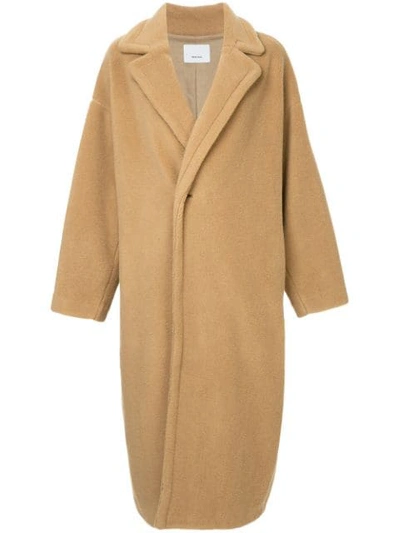 08sircus Single Breasted Oversized Coat - Brown