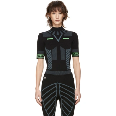 Off-white Knit Active Bodysuit In Black