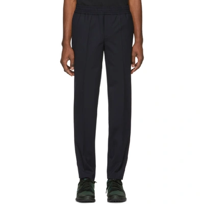 Neil Barrett Navy Skinny Diagonal Trousers In 415 Dknavy