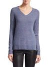 Saks Fifth Avenue Collection Featherweight Cashmere V-neck Sweater In Tapestry Heather