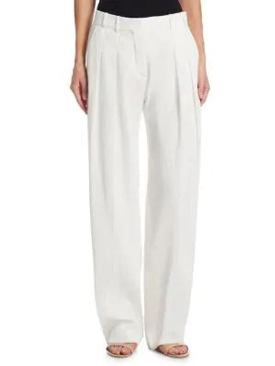 Victoria Victoria Beckham Textured Two-pleat Pants In Ivory