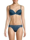 Calvin Klein Underwear Seductive Comfort With Lace Demi Bra In Lyria Blue