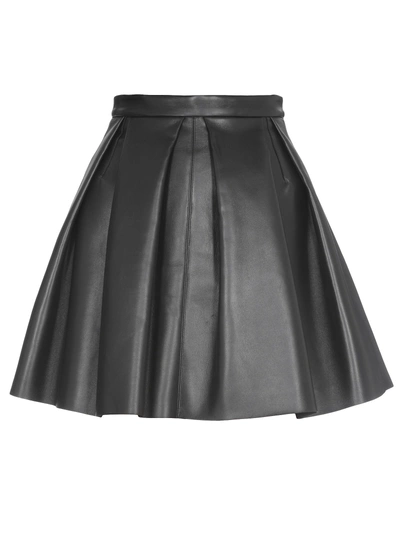 David Koma Leather Skirt In Black