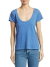 Rag & Bone Scoop Neck Tee In Marina Blue