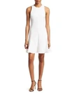 Elizabeth And James Seamed Fit-and-flare Dress In White