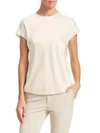 Helmut Lang Double Satin Cap-sleeve Top In Butter