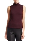 Saks Fifth Avenue Collection Cashmere Turtleneck Shell In Dark Plum