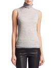 Saks Fifth Avenue Collection Cashmere Turtleneck Shell In Dove Heather