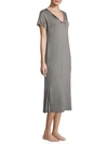 Natori Zen Floral Gown In Grey