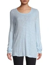 Atm Anthony Thomas Melillo Destroyed Wash Long Sleeve Slub Jersey Tee In Powder Blue