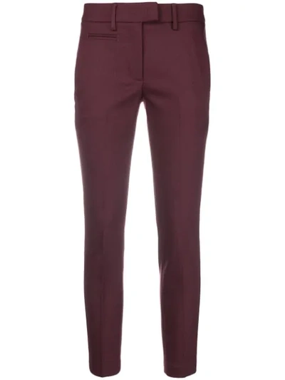 Dondup Cotton Stretch Perfect Trousers In Aubergine